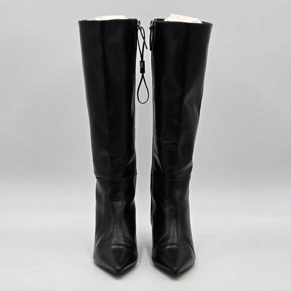 Zara Black Knee High Kitten Heel Boots - Picture 5 of 16